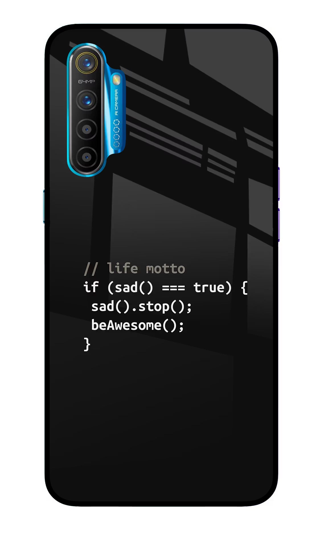 Life Motto Code Realme XT/X2 Glass Case Back Cover by Casekaro