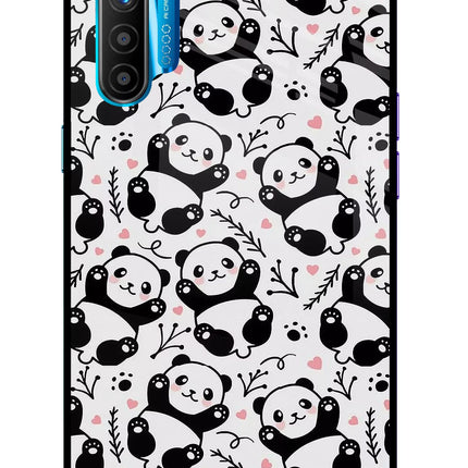 Cute Panda Realme XT/X2 Glass Case Back Cover by Casekaro