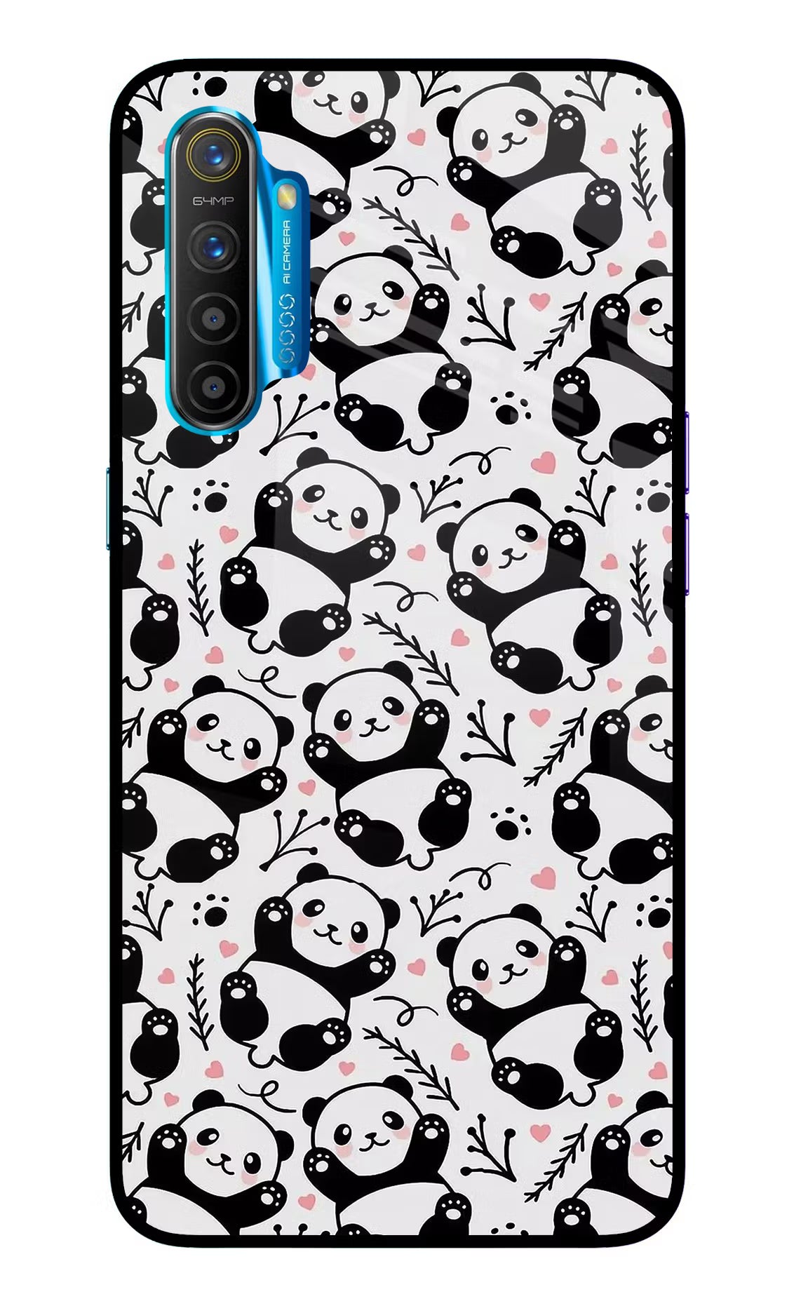 Cute Panda Realme XT/X2 Glass Case Back Cover by Casekaro
