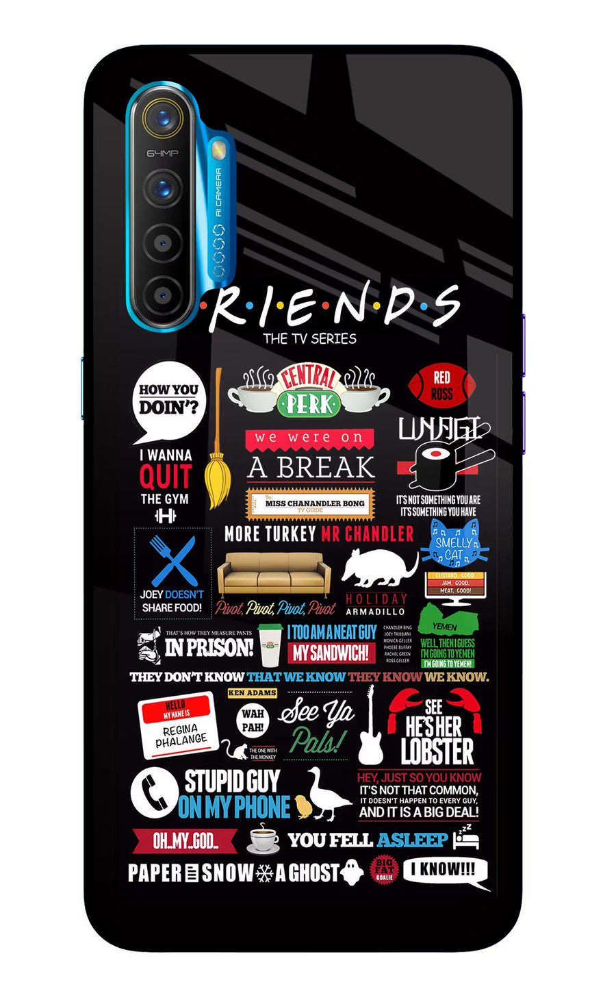 FRIENDS Realme XT/X2 Back Cover, Glass case