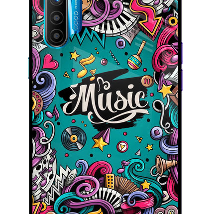 Music Graffiti Realme XT/X2 Glass Case Back Cover by Casekaro
