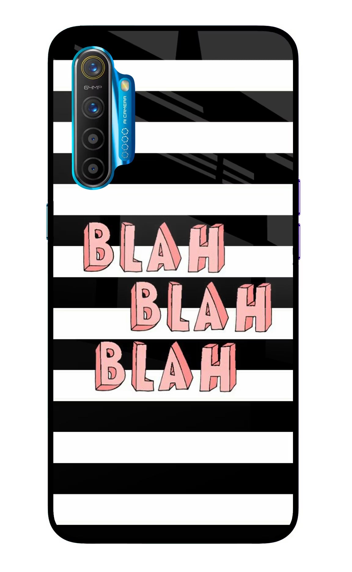Blah Blah Blah Realme XT/X2 Glass Case Back Cover by Casekaro