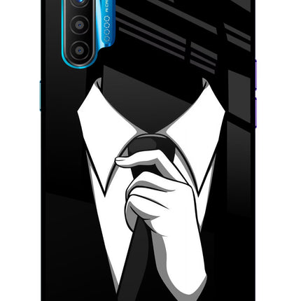 Black Tie Realme XT/X2 Glass Case Back Cover by Casekaro