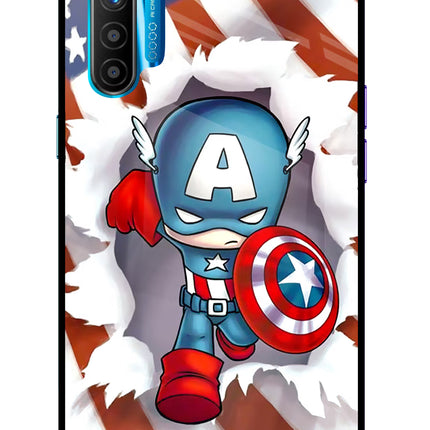 Captain America Realme XT/X2 Glass Case Back Cover by Casekaro