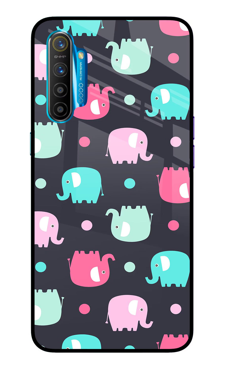 Elephants Realme XT/X2 Back Cover, Glass case