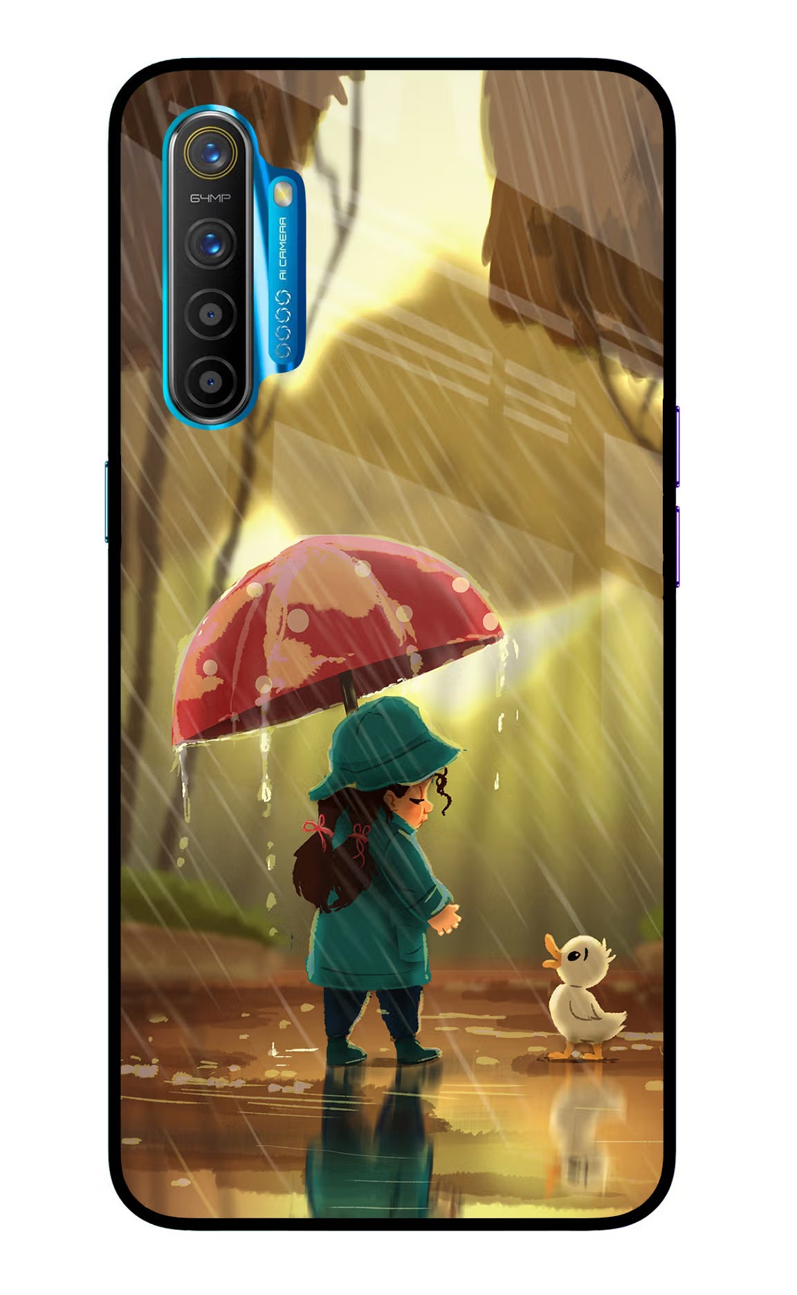 Rainy Day Realme XT/X2 Glass Case Back Cover by Casekaro
