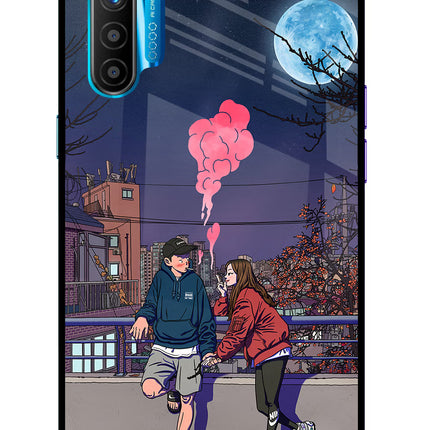 Chilling Couple Realme XT/X2 Glass Case Back Cover by Casekaro