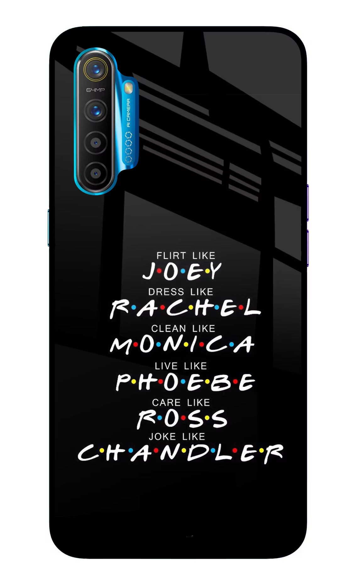 FRIENDS Character Realme XT/X2 Glass Case Back Cover by Casekaro