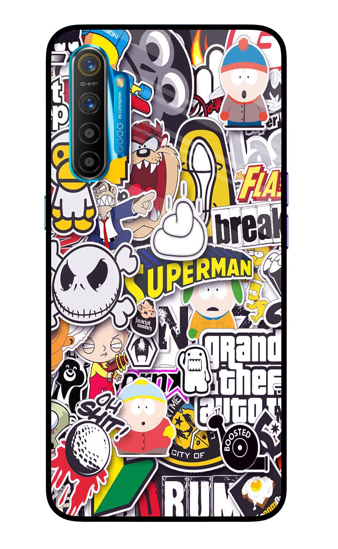 Sticker Bomb Realme XT/X2 Glass Case