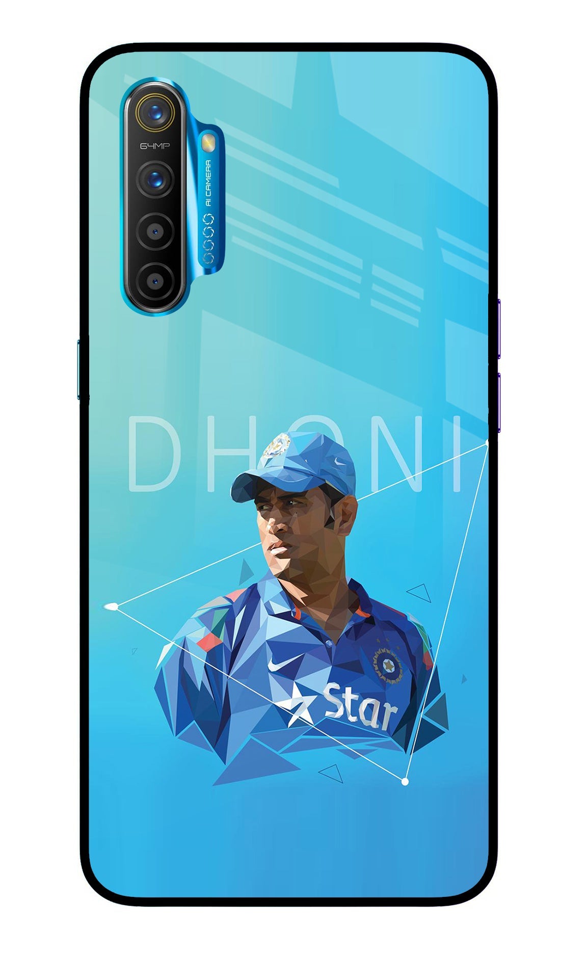 Dhoni Artwork Realme XT/X2 Glass Case