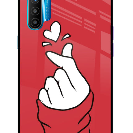 Korean Love Sign Realme XT/X2 Glass Case Back Cover by Casekaro