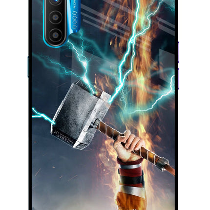 Thor Hammer Mjolnir Realme XT/X2 Glass Case Back Cover by Casekaro