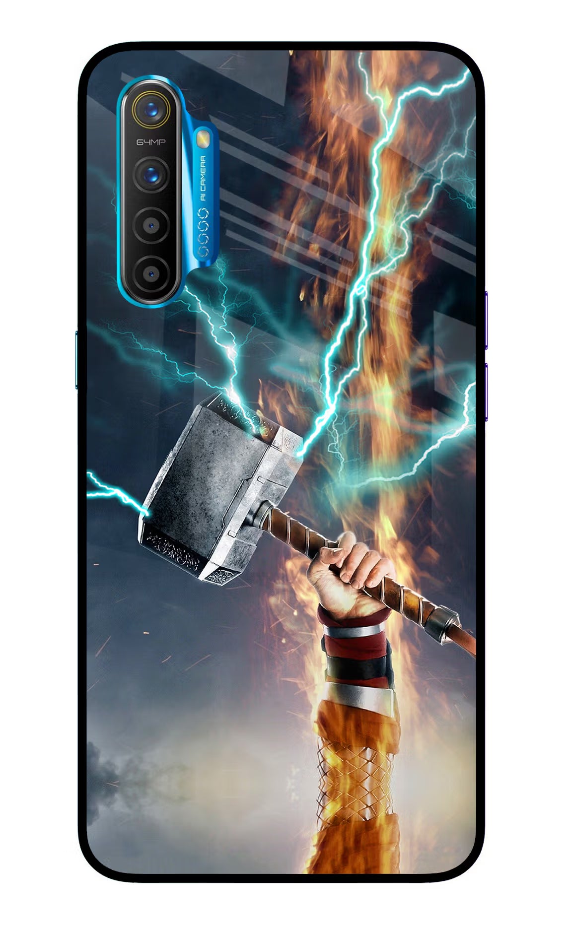 Thor Hammer Mjolnir Realme XT/X2 Glass Case Back Cover by Casekaro