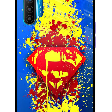 Superman logo Realme XT/X2 Glass Case Back Cover by Casekaro