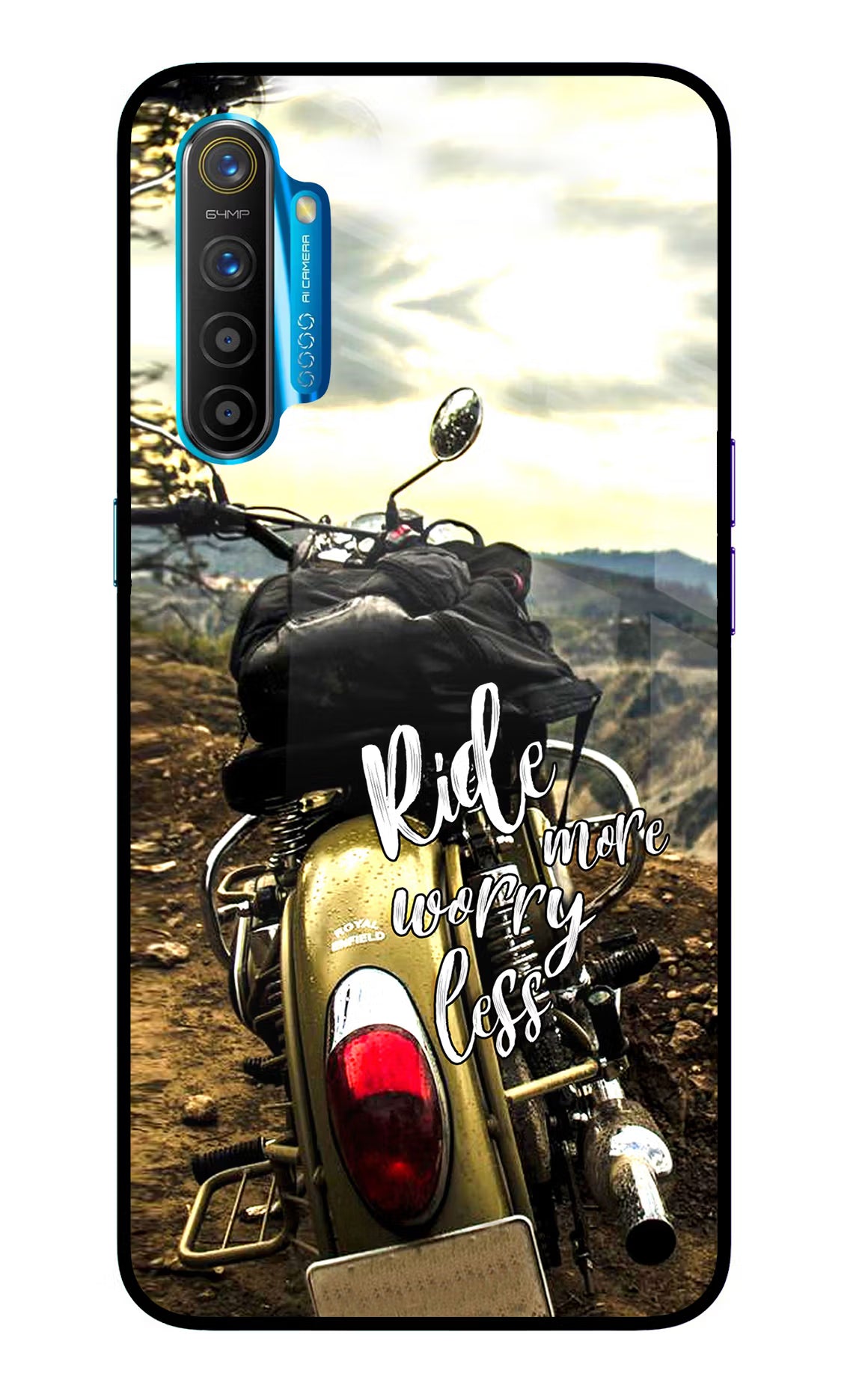 Ride More Worry Less Realme XT/X2 Glass Case Back Cover by Casekaro