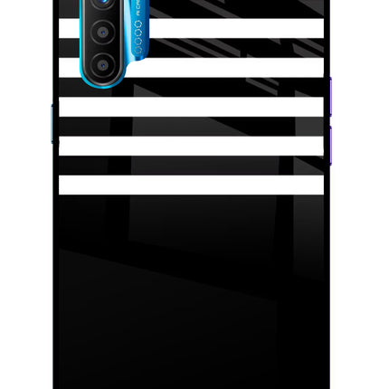 Black and White Print Realme XT/X2 Glass Case Back Cover by Casekaro