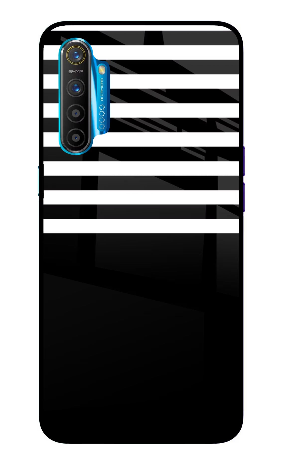 Black and White Print Realme XT/X2 Glass Case Back Cover by Casekaro