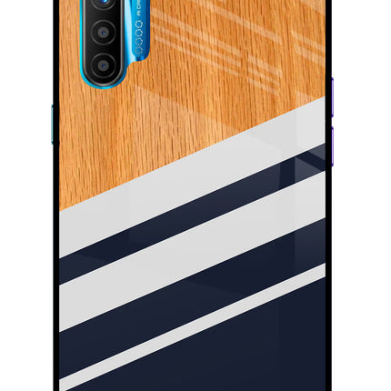 Blue and white wooden Realme XT/X2 Glass Case Back Cover by Casekaro