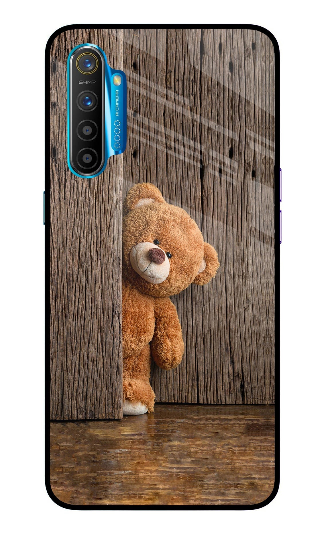 Teddy Wooden Realme XT/X2 Glass Case