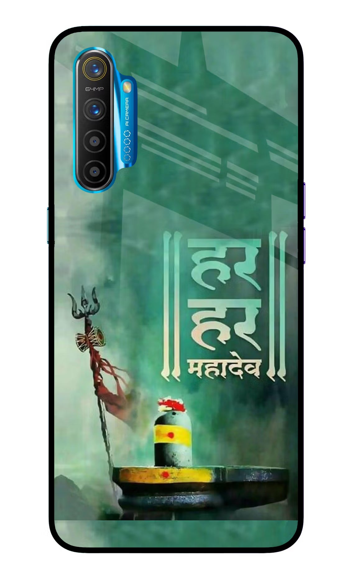Har Har Mahadev Shivling Realme XT/X2 Glass Case Back Cover by Casekaro