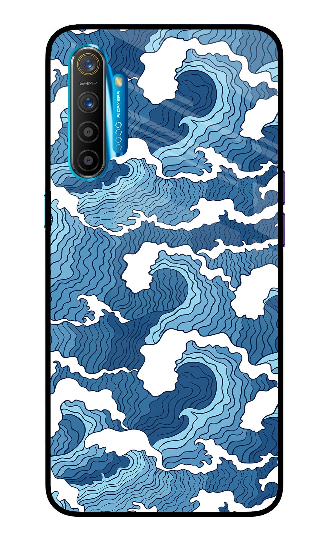 Blue Waves Realme XT/X2 Glass Case