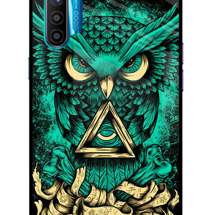 Green Owl Realme XT/X2 Glass Case Back Cover by Casekaro