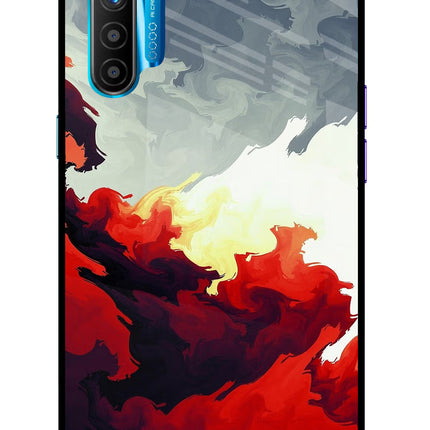 Fire Cloud Realme XT/X2 Glass Case Back Cover by Casekaro