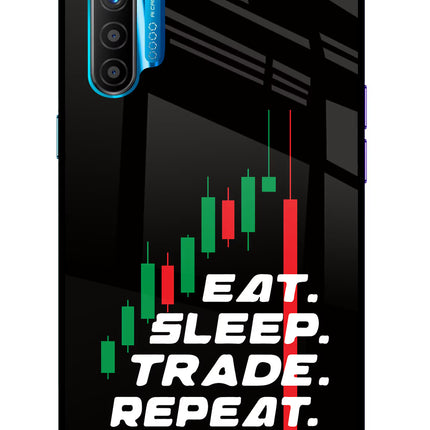Eat Sleep Trade Repeat Realme XT/X2 Glass Case Back Cover by Casekaro