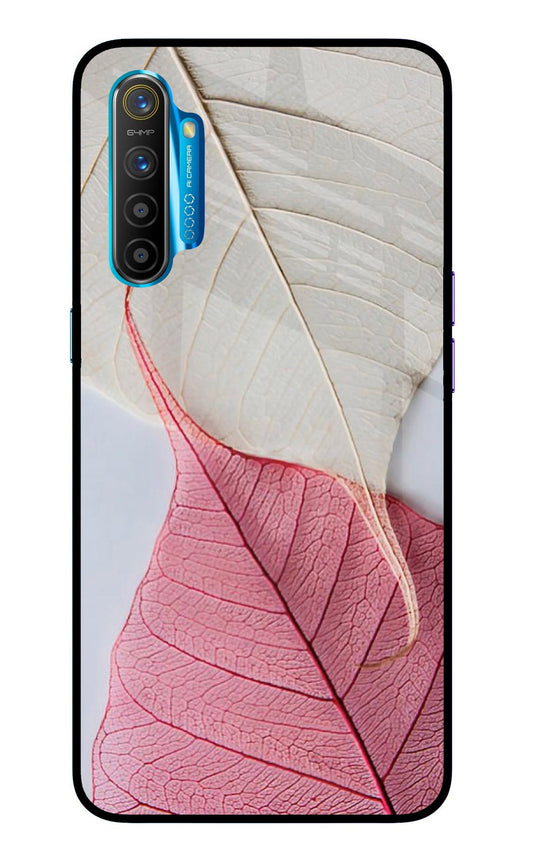 White Pink Leaf Realme XT/X2 Glass Case