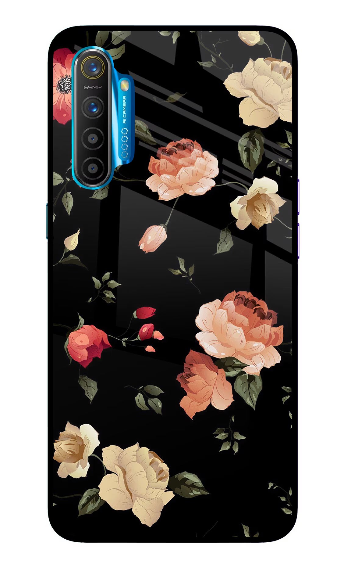 Flowers Realme XT/X2 Glass Case Back Cover by Casekaro