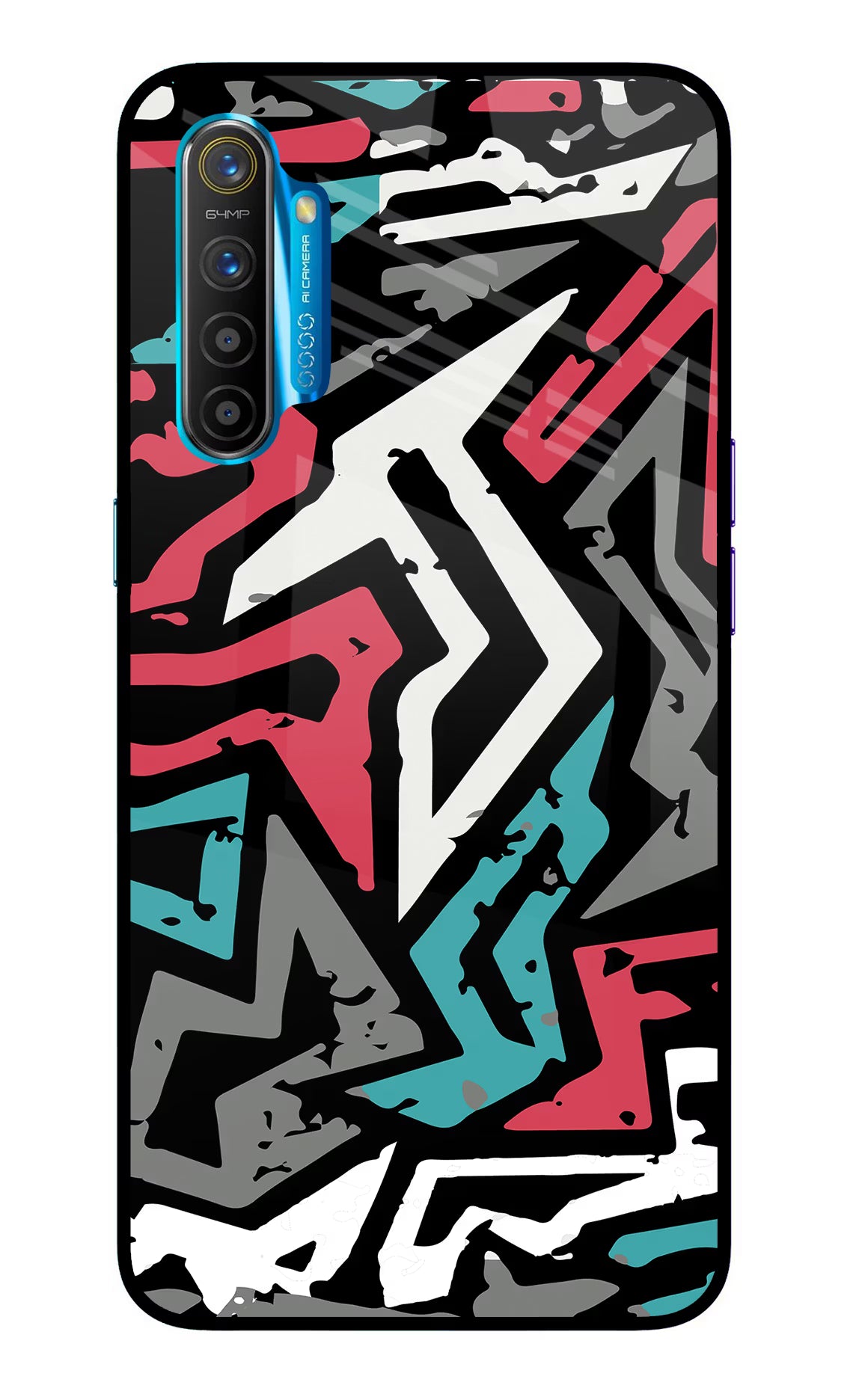 Geometric Graffiti Realme XT/X2 Glass Case Back Cover by Casekaro