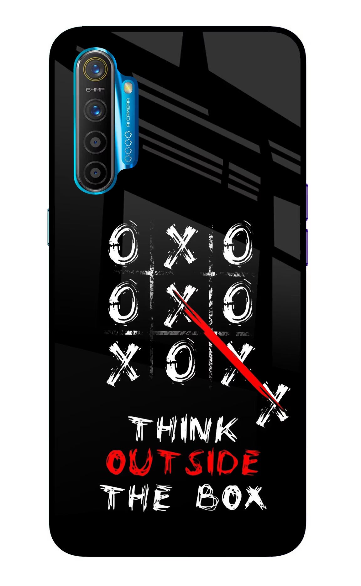 Think out of the BOX Realme XT/X2 Glass Case Back Cover by Casekaro