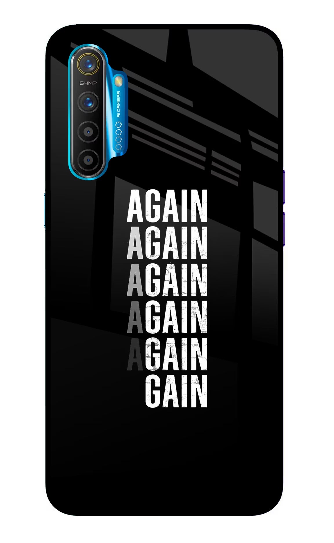 Again Again Gain Realme XT/X2 Glass Case Back Cover by Casekaro
