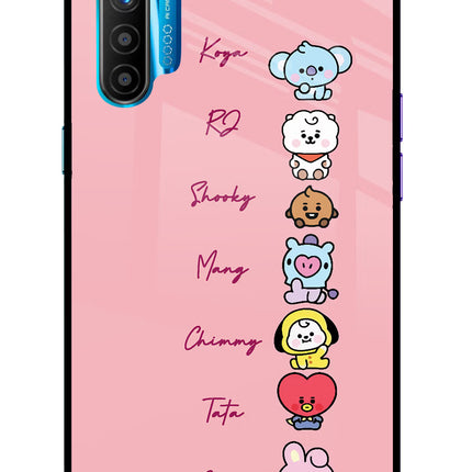 BTS names Realme XT/X2 Glass Case Back Cover by Casekaro