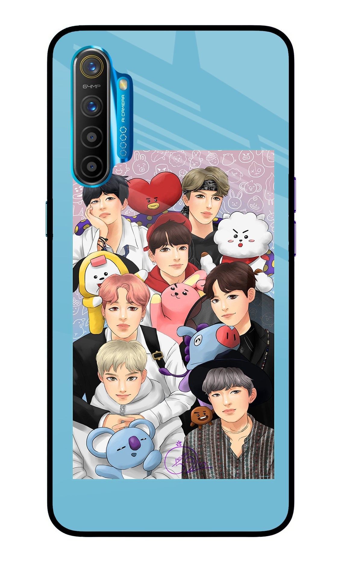 BTS with animals Realme XT/X2 Glass Case