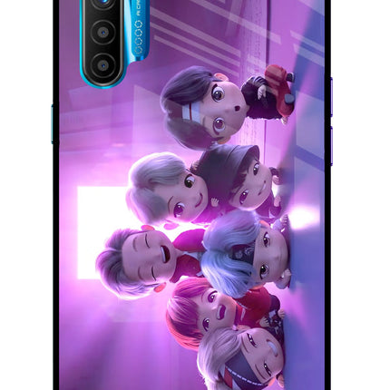 BTS Chibi Realme XT/X2 Glass Case Back Cover by Casekaro