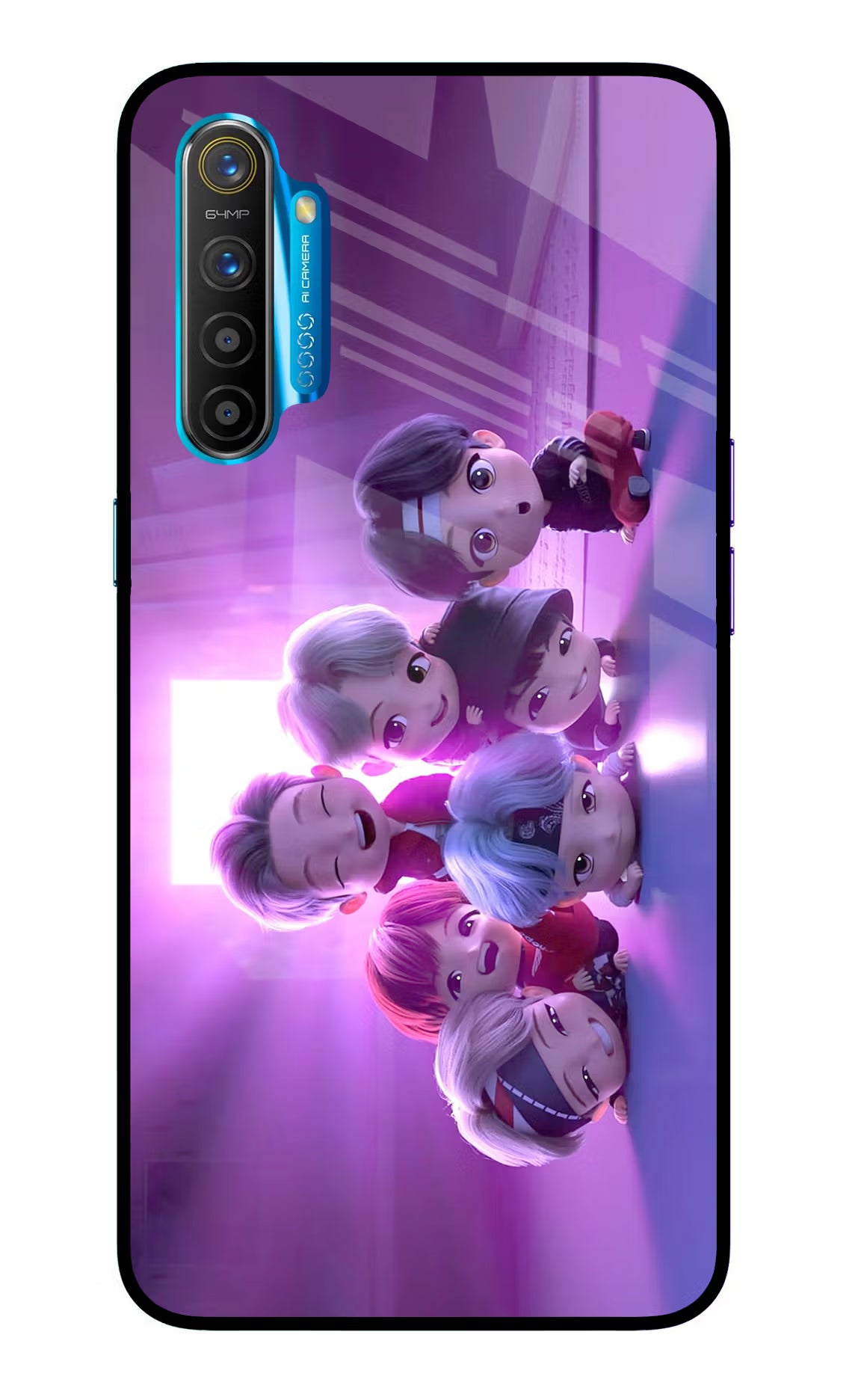 BTS Chibi Realme XT/X2 Glass Case Back Cover by Casekaro
