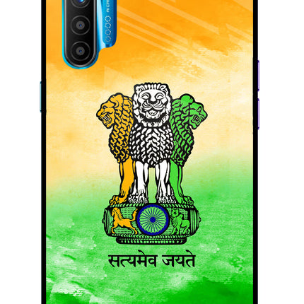 Satyamev Jayate Flag Realme XT/X2 Glass Case Back Cover by Casekaro