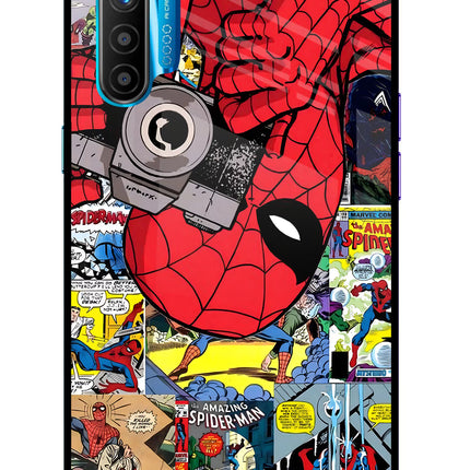 Spider Man Realme XT/X2 Glass Case Back Cover by Casekaro