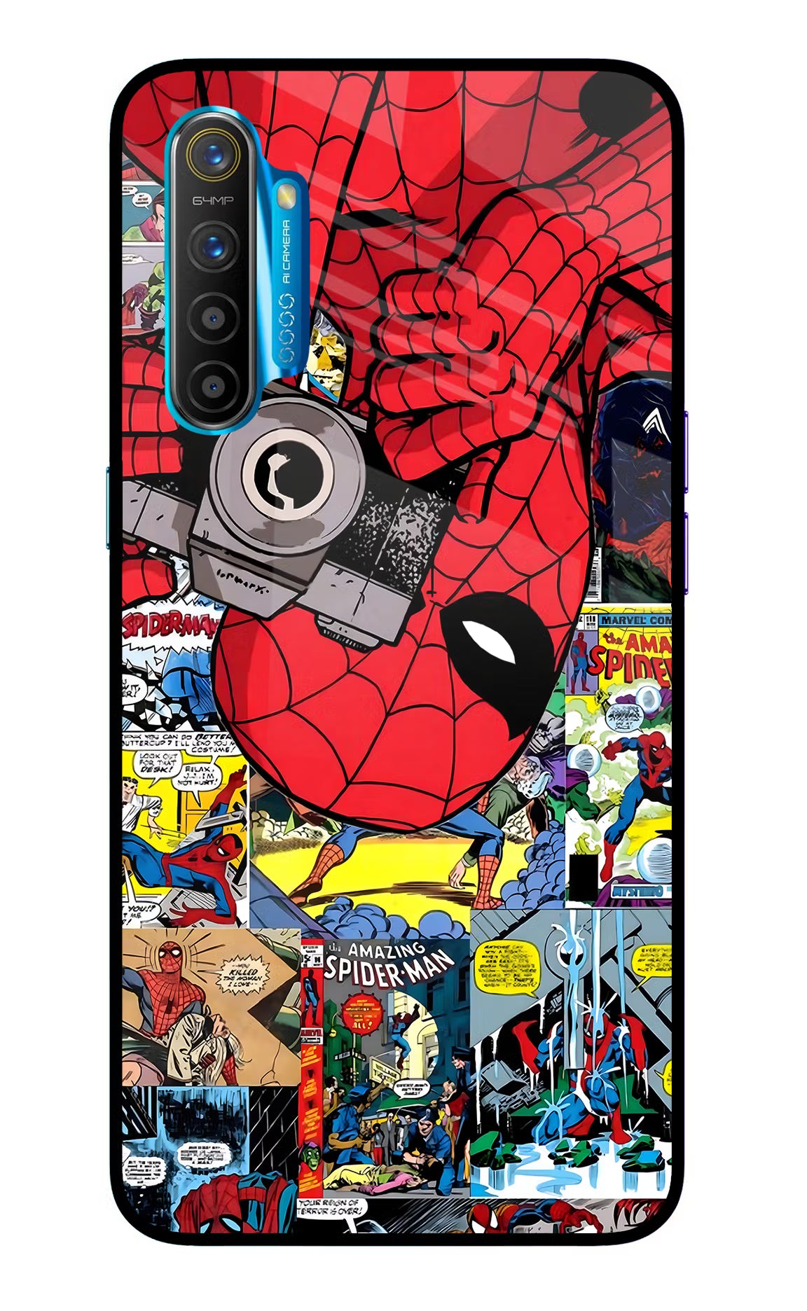 Spider Man Realme XT/X2 Glass Case Back Cover by Casekaro