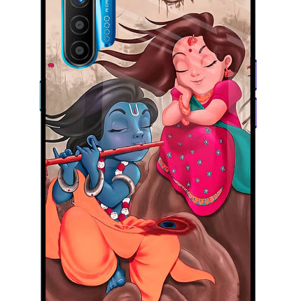 Radhe Krishna Realme XT/X2 Glass Case Back Cover by Casekaro