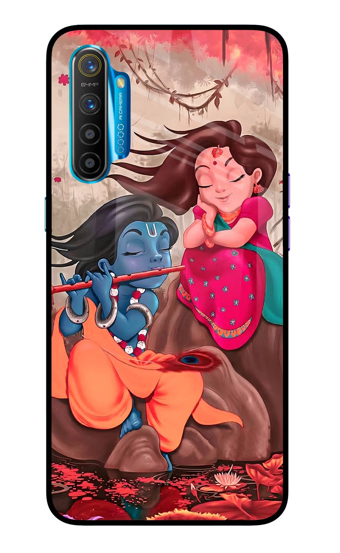 Radhe Krishna Realme XT/X2 Glass Case Back Cover by Casekaro