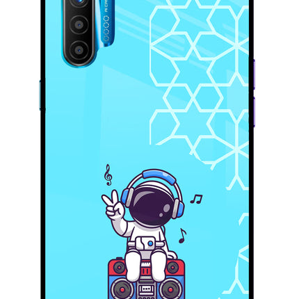 Cute Astronaut Chilling Realme XT/X2 Glass Case Back Cover by Casekaro