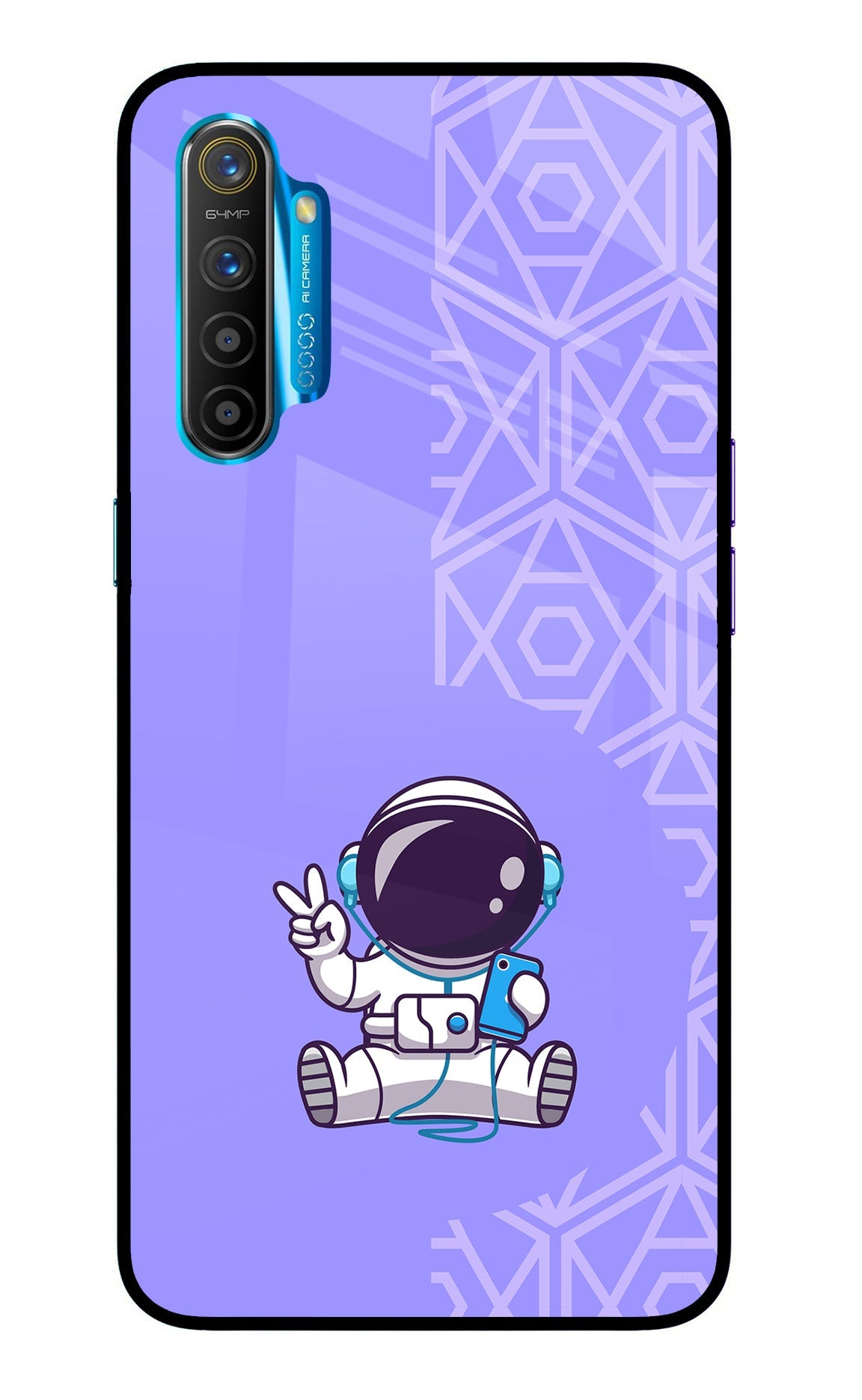 Cute Astronaut Chilling Realme XT/X2 Glass Case