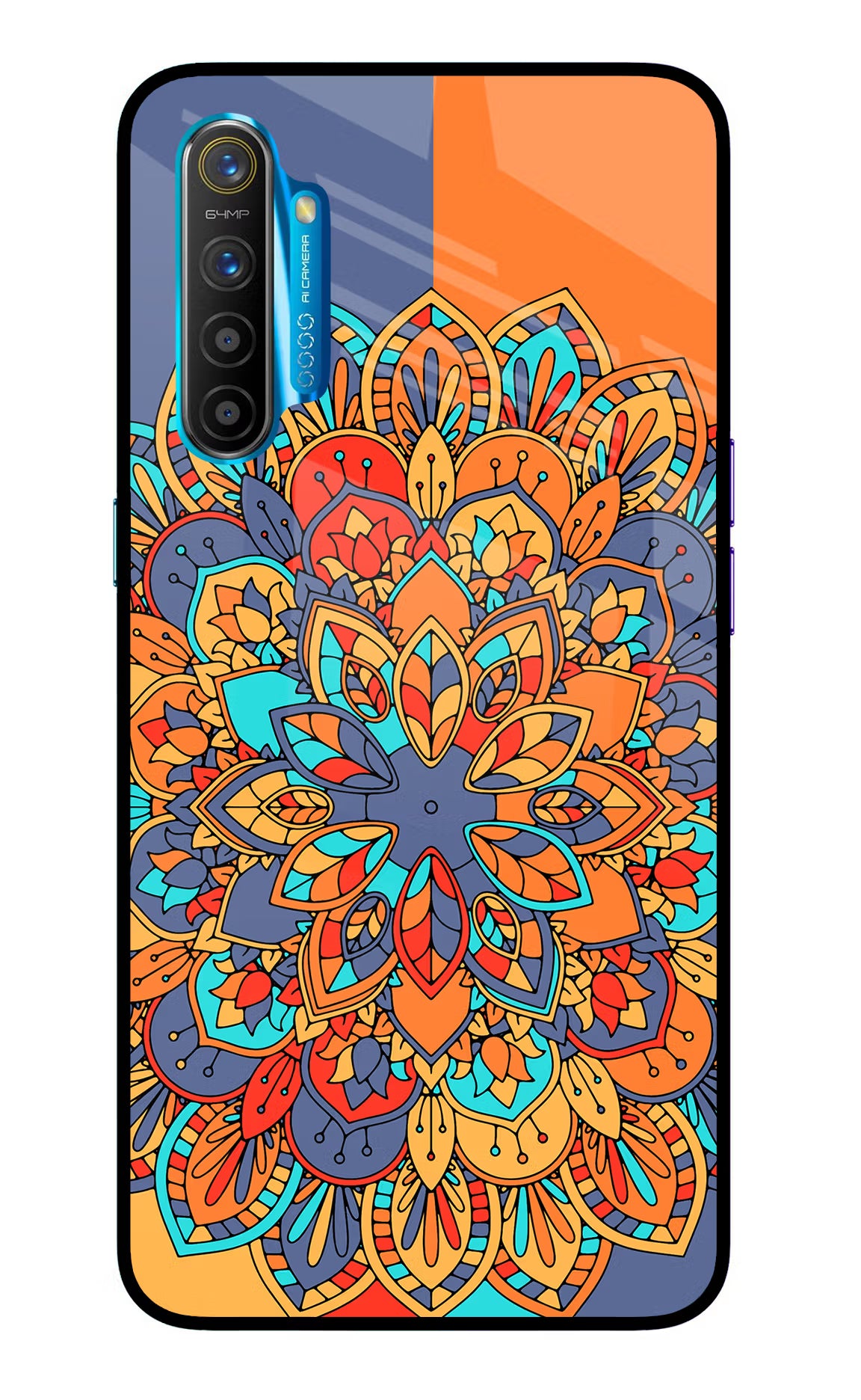 Color Mandala Realme XT/X2 Glass Case Back Cover by Casekaro