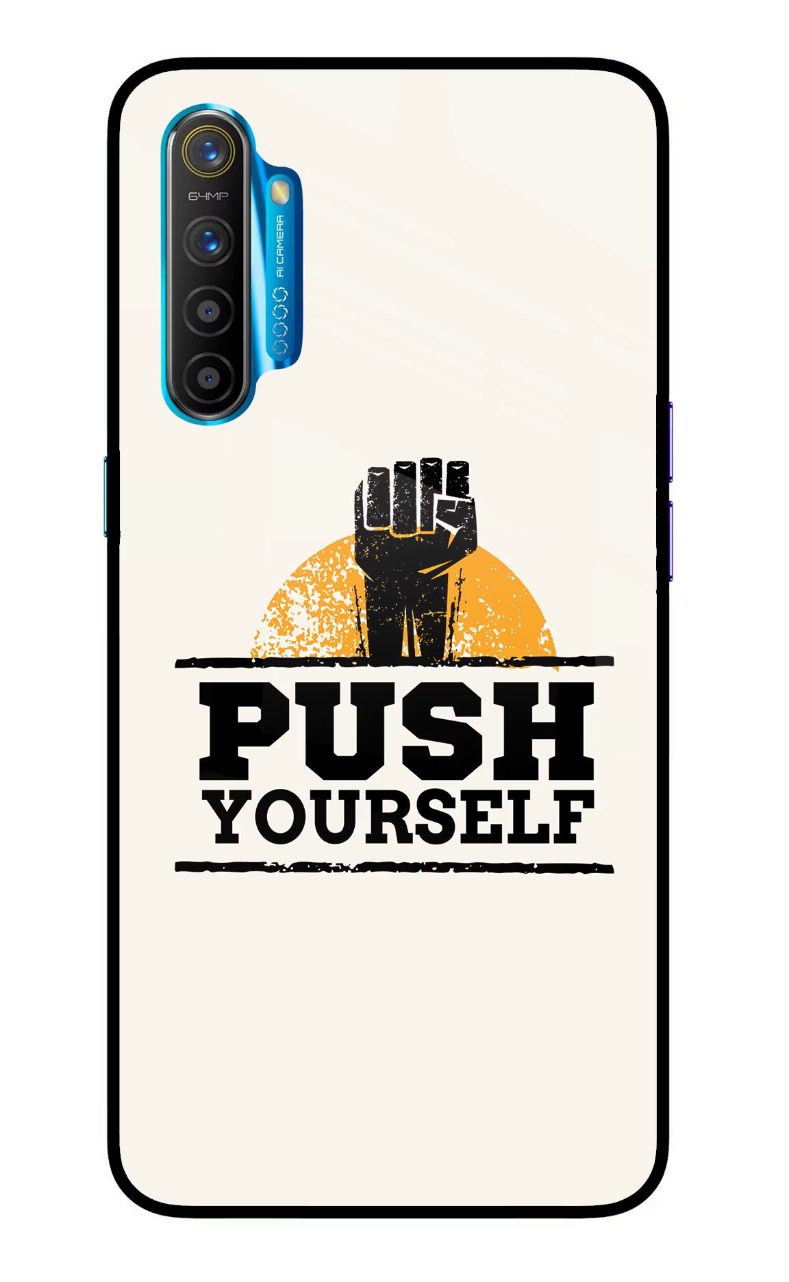 Push Yourself Realme XT/X2 Glass Case Back Cover by Casekaro
