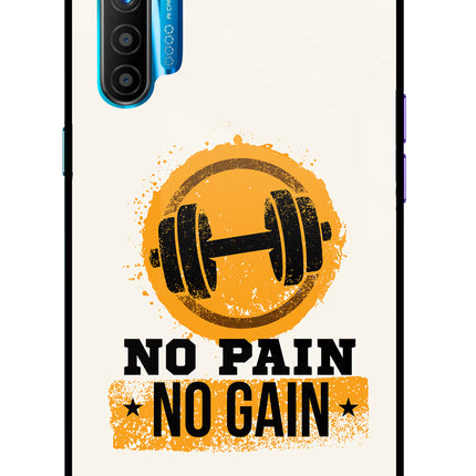 No Pain No Gain Realme XT/X2 Glass Case Back Cover by Casekaro