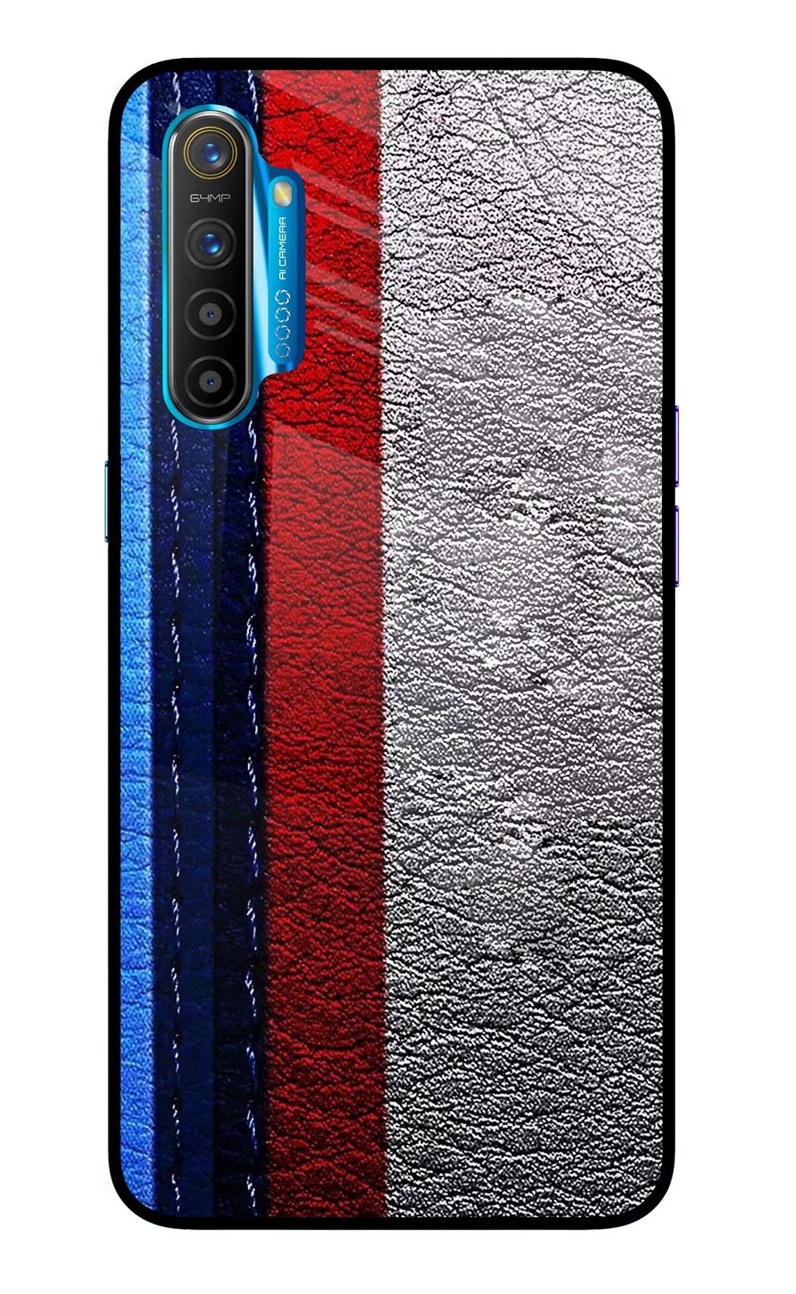 BMW Stripes Realme XT/X2 Glass Case Back Cover by Casekaro