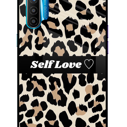 Leopard Print Self Love Realme XT/X2 Glass Case Back Cover by Casekaro