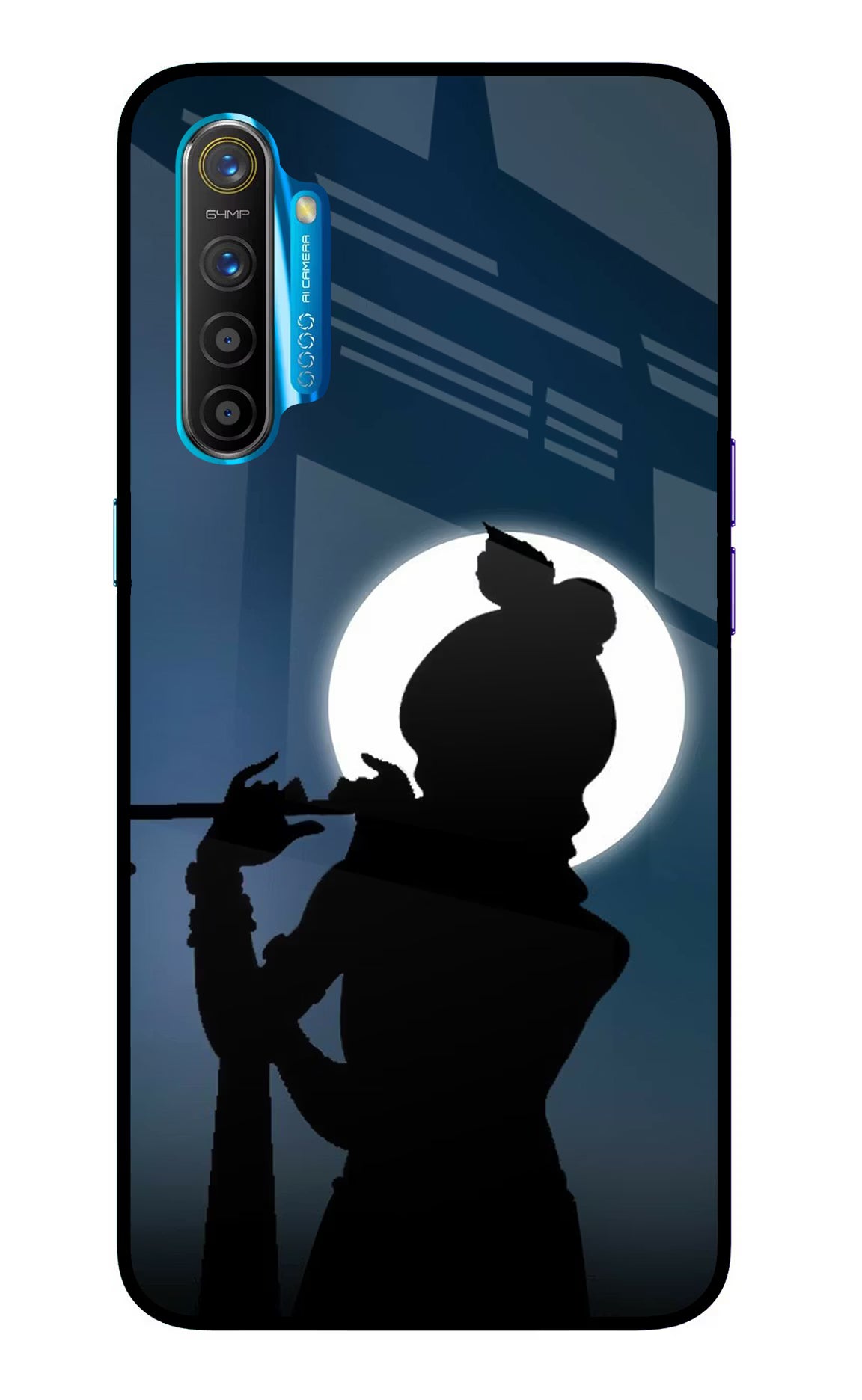 Shri Krishna Silhouette Realme XT/X2 Glass Case Back Cover by Casekaro